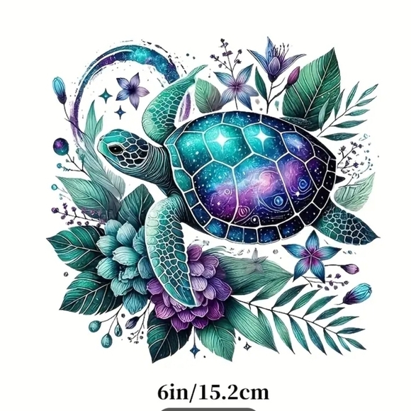 Colorful Sea Turtle Permanent Vinyl Decal - Picture 1 of 1